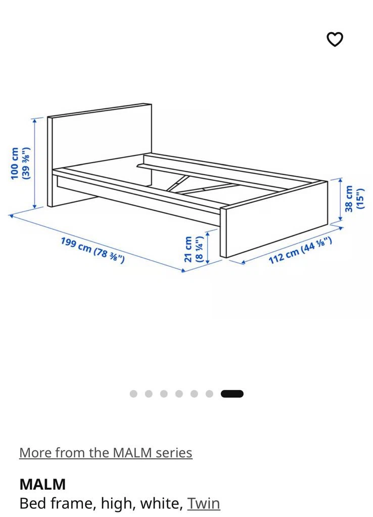 IKEA MALM High Bed Frame - White - Twin - photo 2