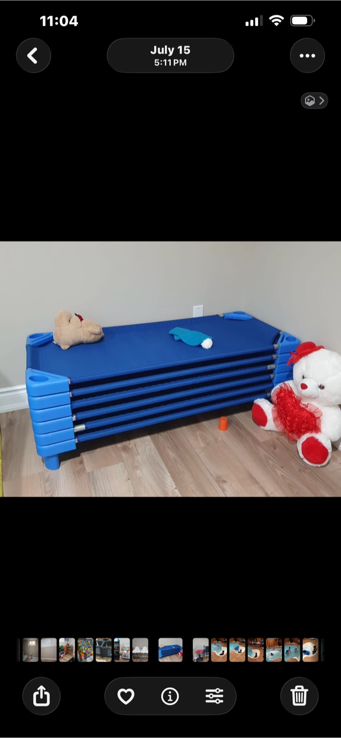 Blue Stacking Toddler Cots (Set of 6)