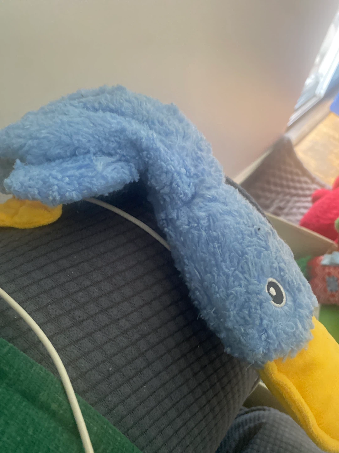 Blue Plush Duck Dog Toy