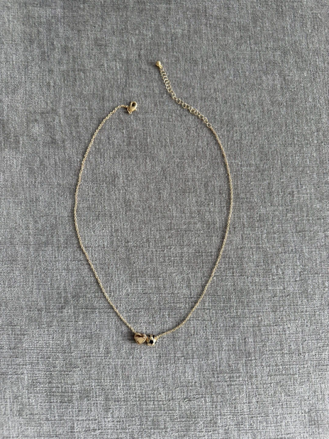 Gold tone necklace with heart and soccer ball charm - photo 3