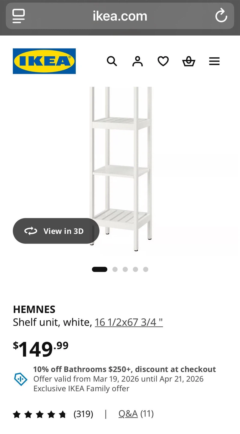 IKEA HEMNES White Shelf Unit - photo 2