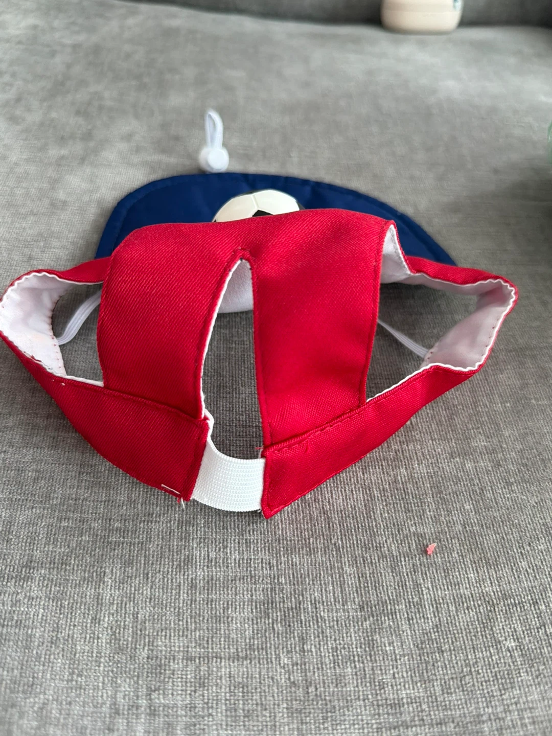 Red and Blue Dog Hat with Soccer Ball Accent Size M/ Size L - photo 4