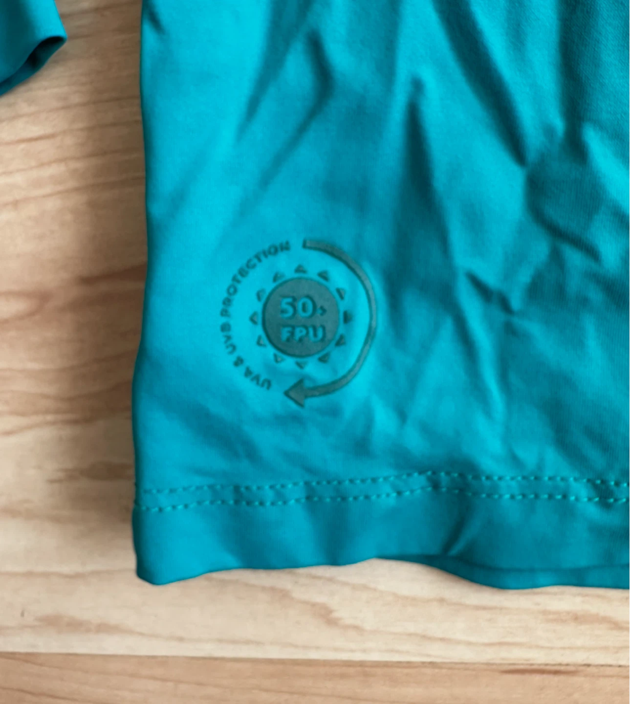 Kids Teal Long Sleeve Rash Guard 50+ UPF - photo 2