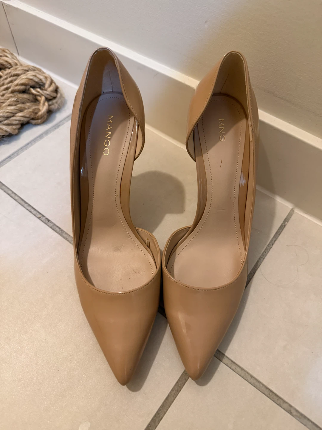 Mango Nude Pointed-Toe Heels – Size 38 – Like New - photo 2