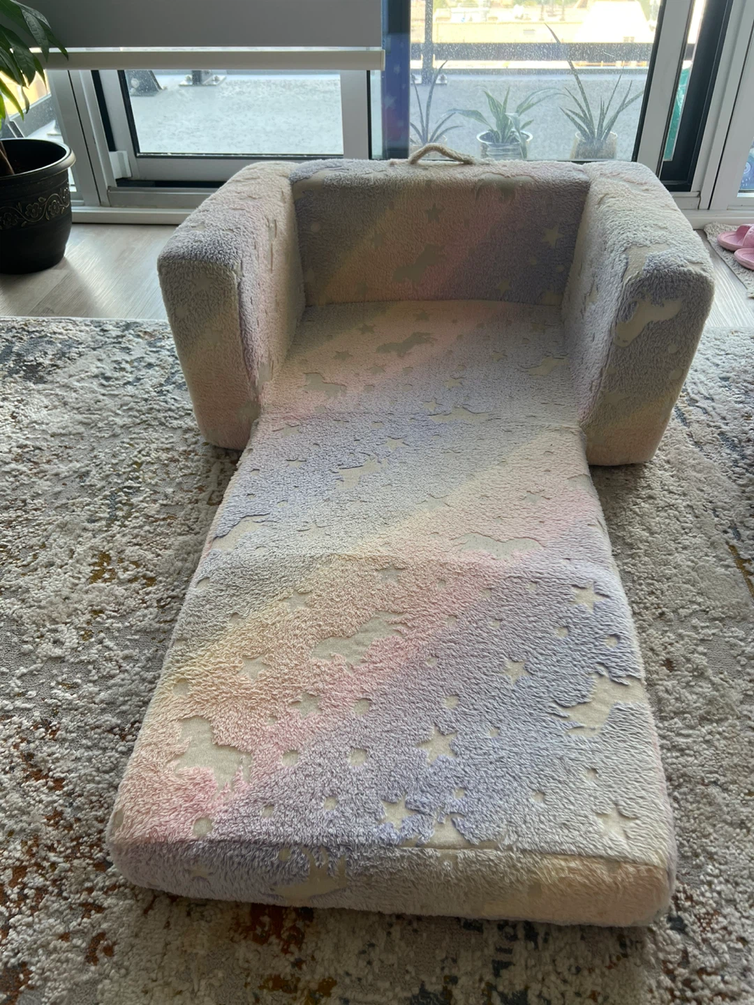 Fluffy Unicorn Kids Flip Out Sofa Bed - photo 2