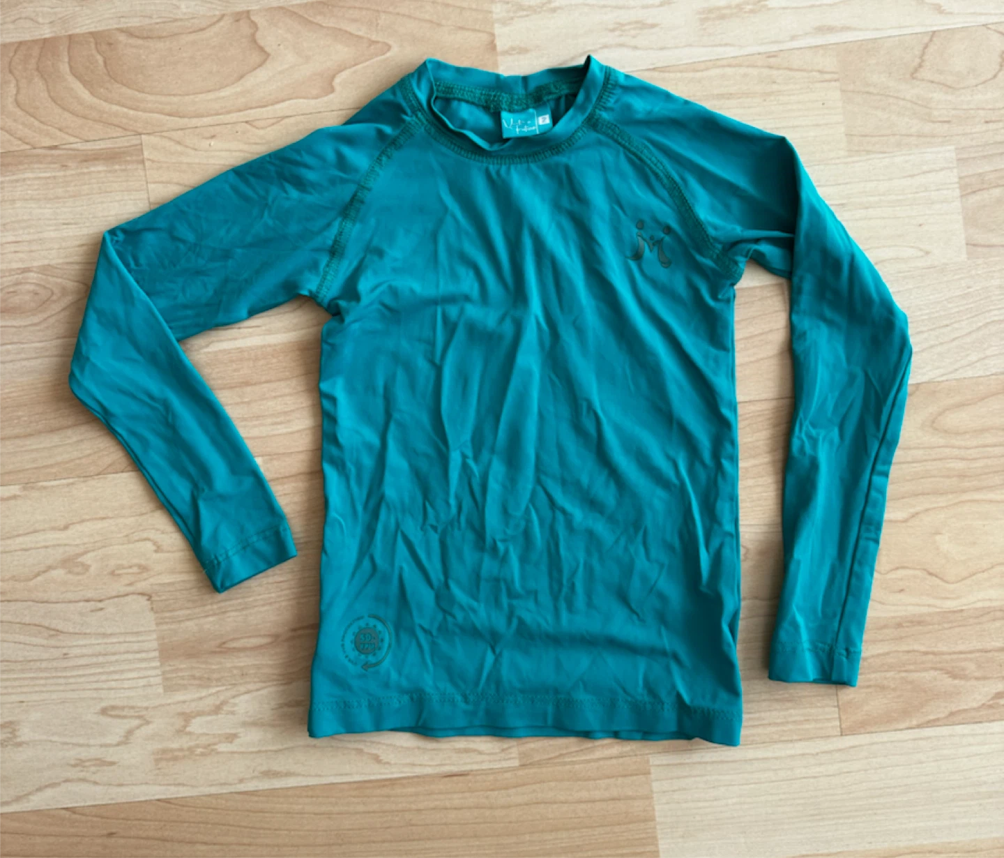Kids Teal Long Sleeve Rash Guard 50+ UPF