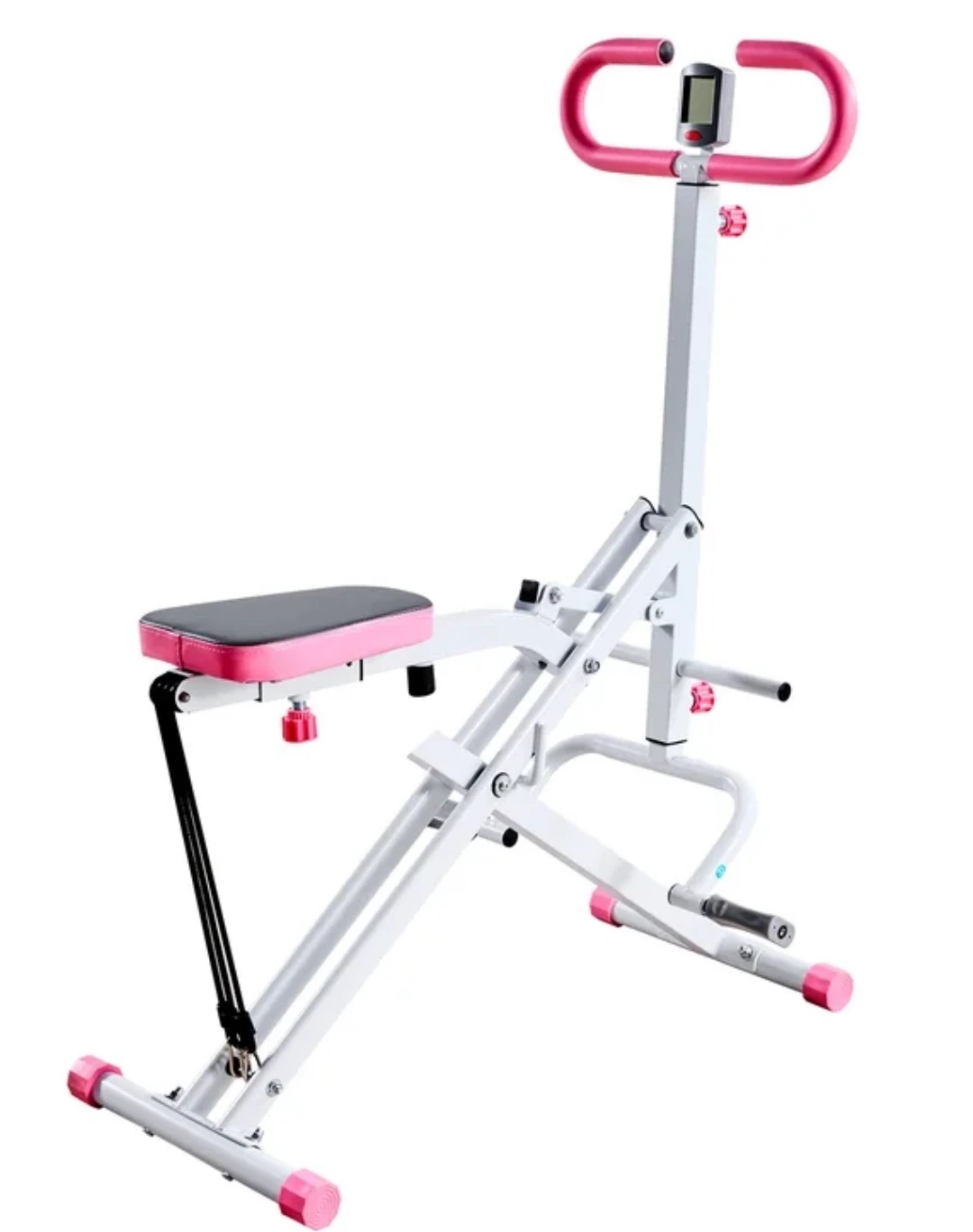 Home Fitness Squat and Rowing Machine - Pink/White