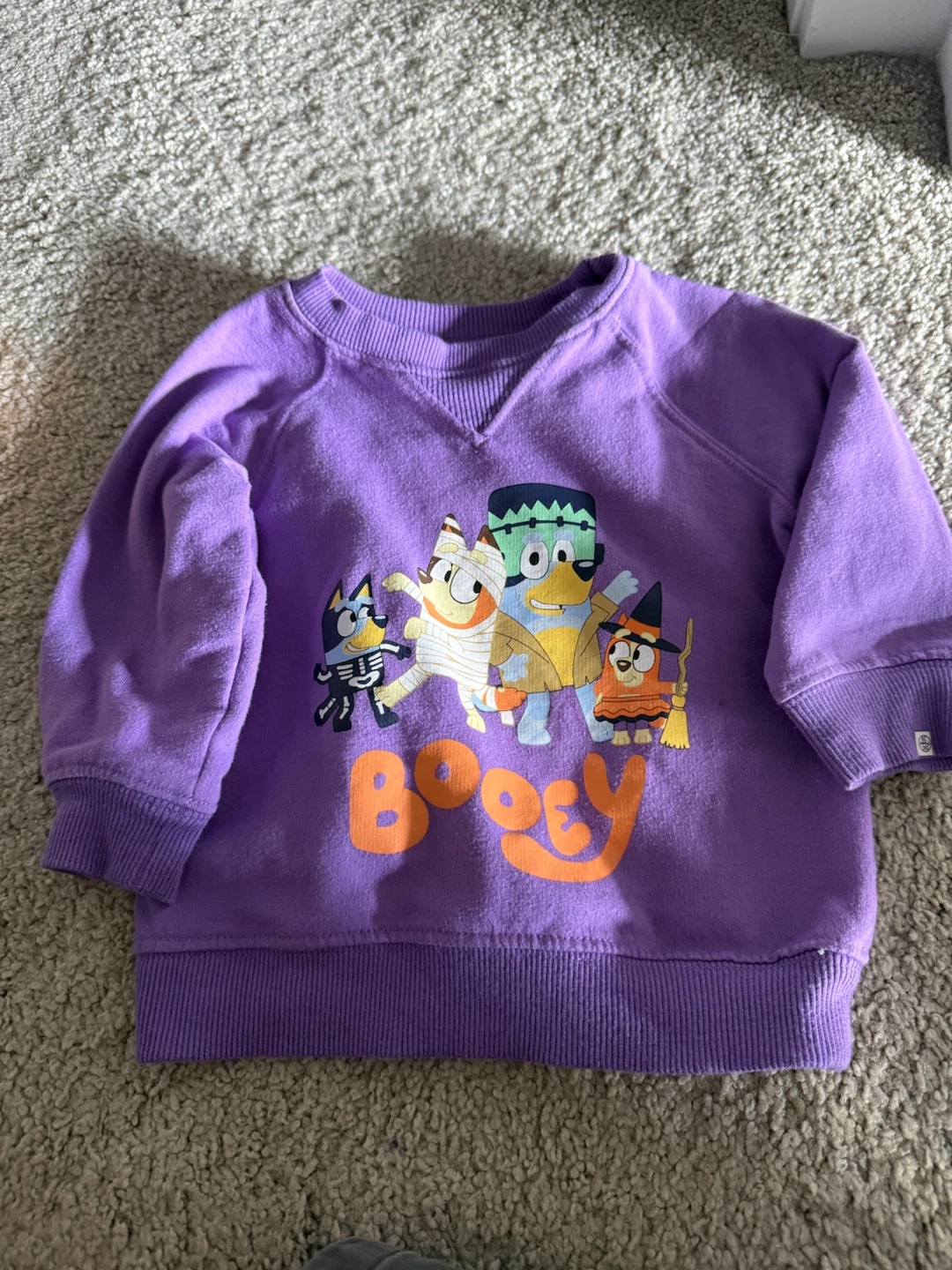 Bluey Halloween "Booey" Sweatshirt - Size 12-18M