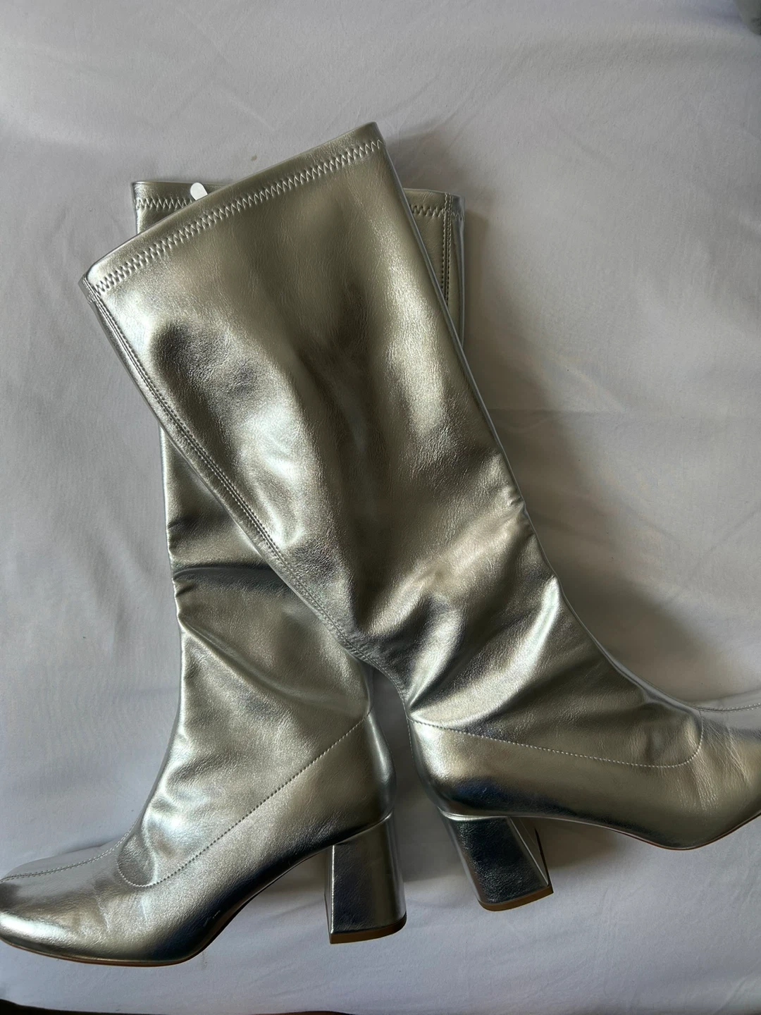 Silver Knee-High Boots