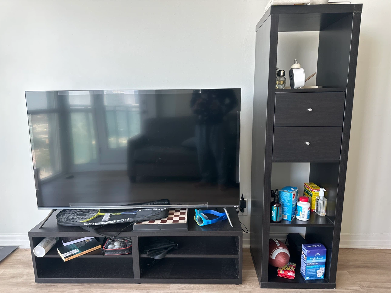 Tv Philips roku with IKEA KALLAX Shelf Unit with Drawers