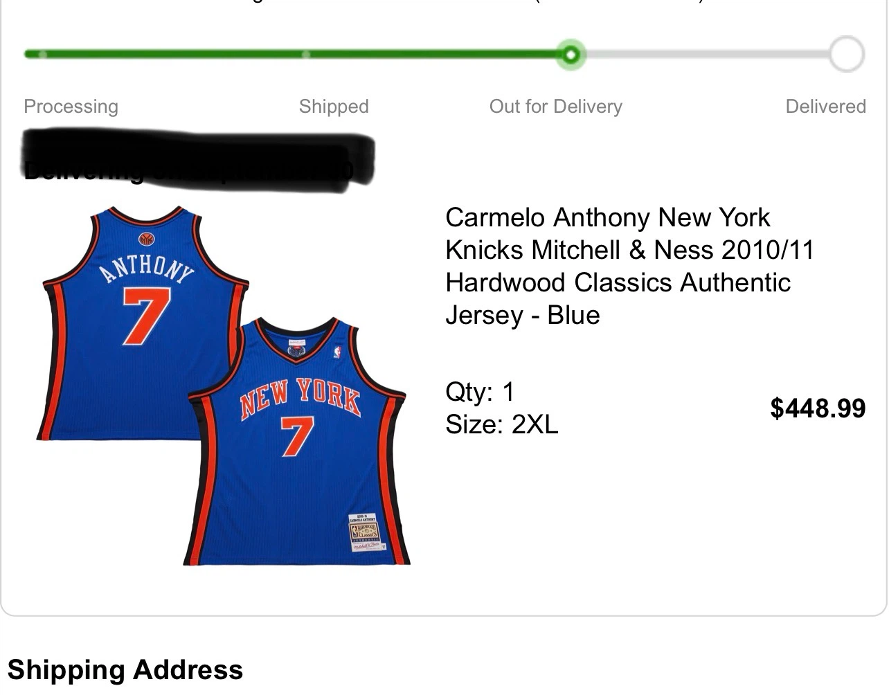 Mitchell & Ness Carmelo Anthony Knicks Jersey 2010/11