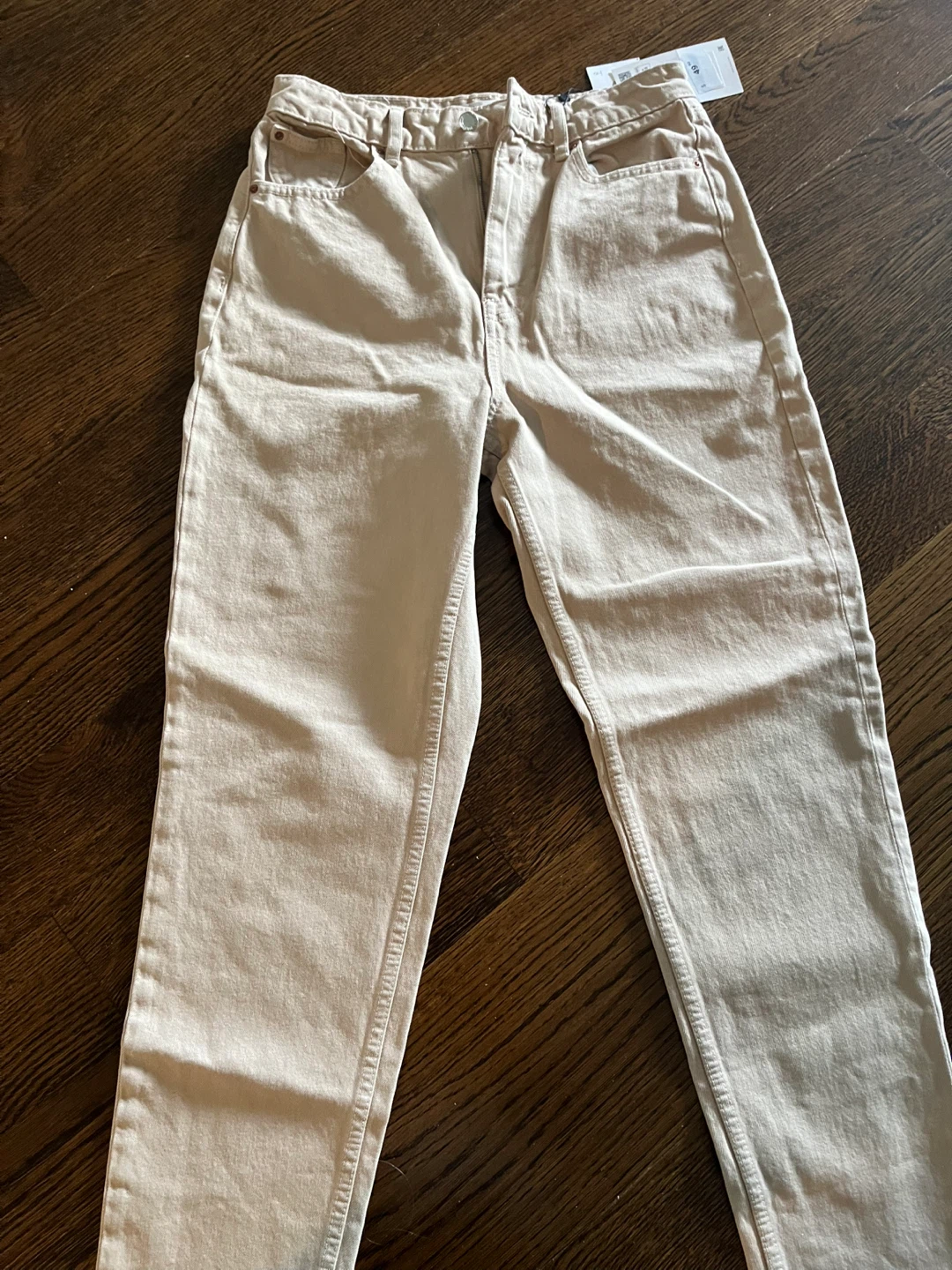 Zara Beige Relaxed Fit Jeans Size 38