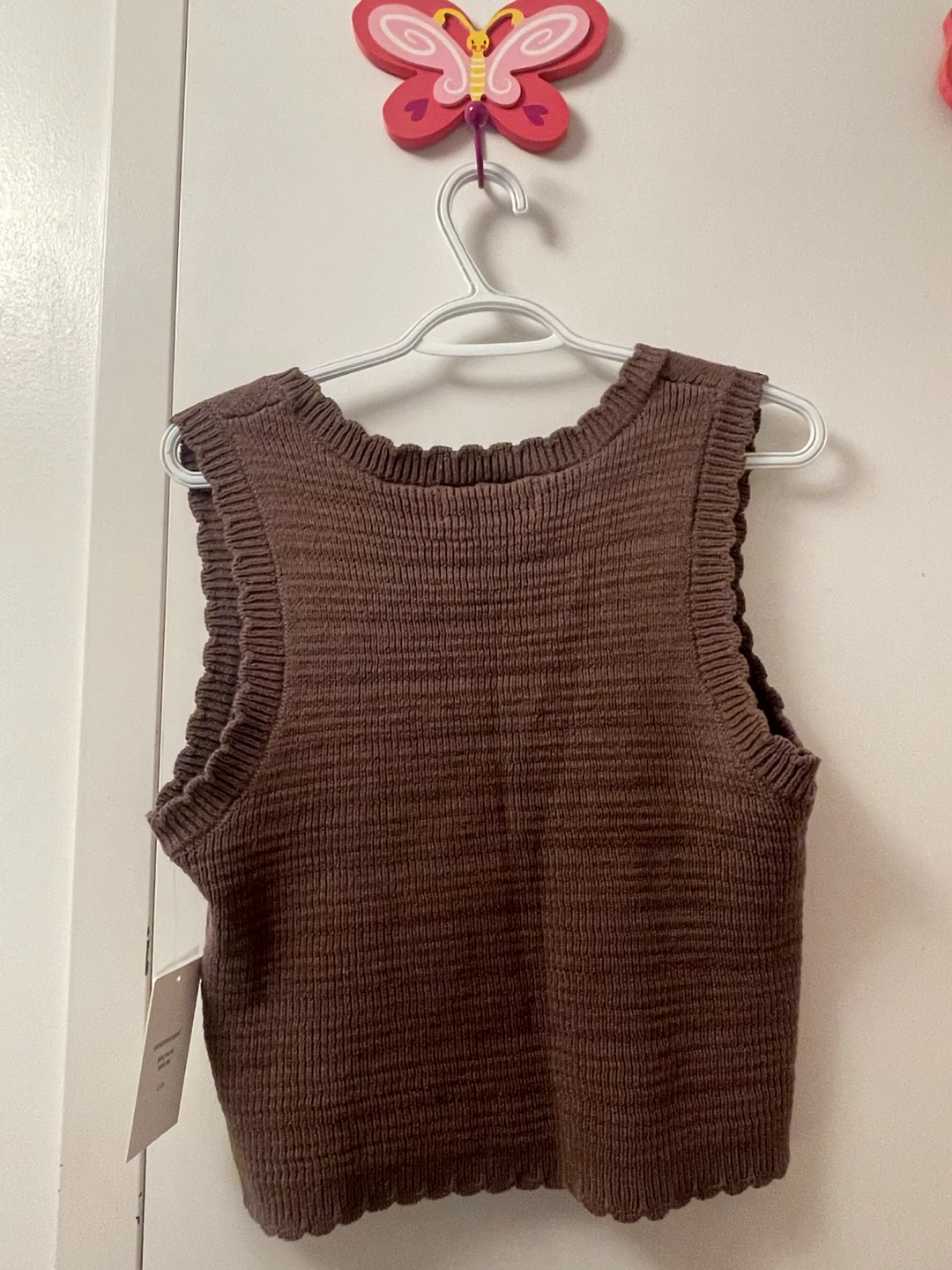Wild Skye Brown Knit Button-Up Vest Top - photo 2