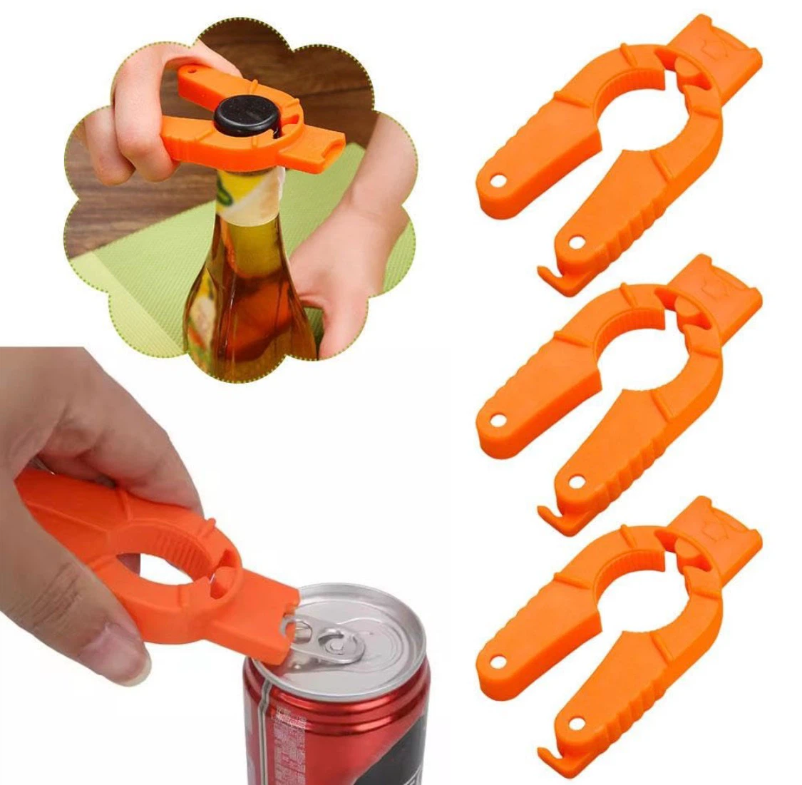 1 Orange Multi-Function Jar and Bottle Opener Tool - photo 2