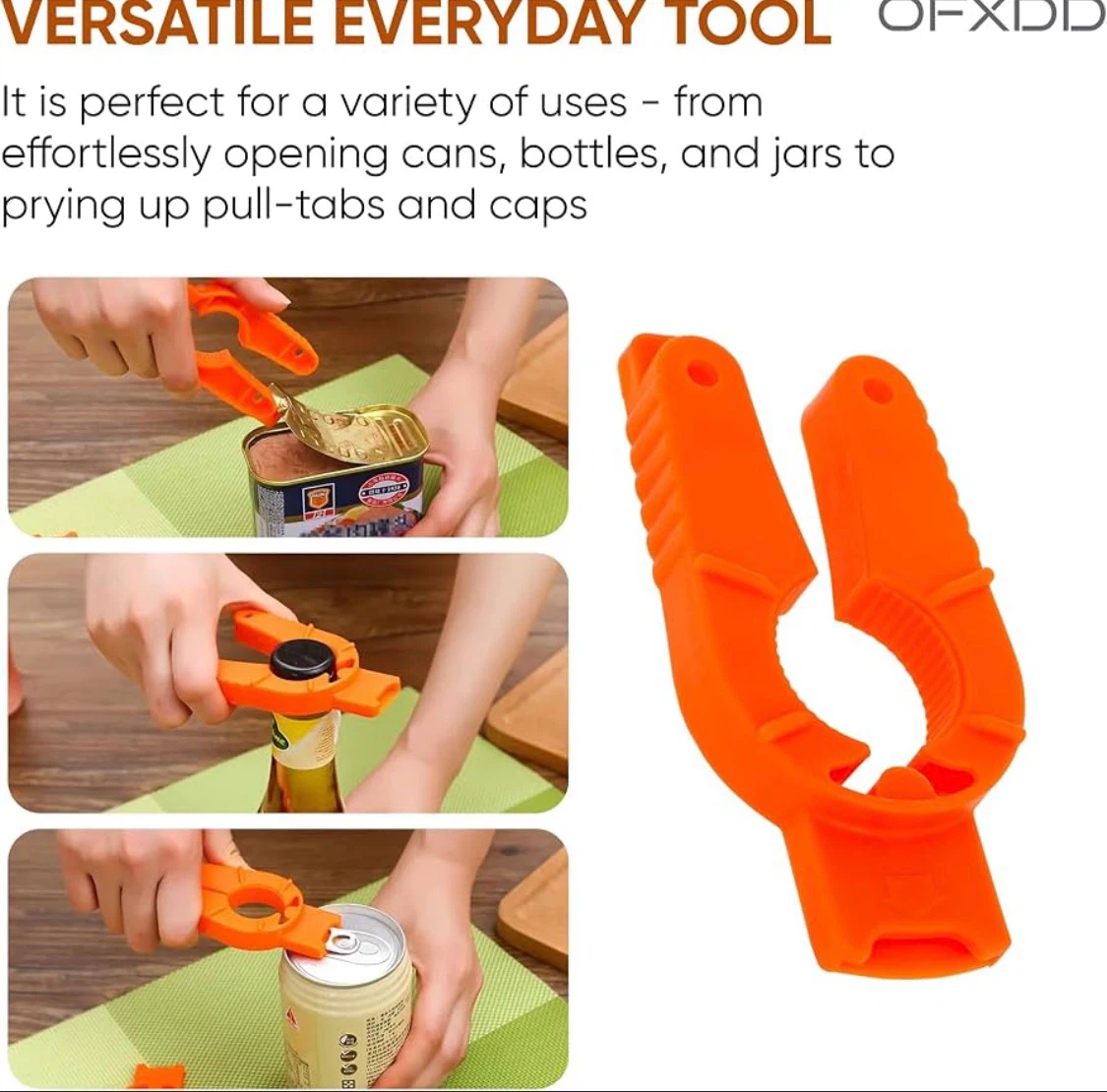1 Orange Multi-Function Jar and Bottle Opener Tool - photo 5