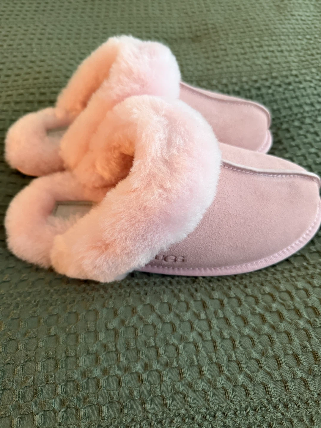 UGG Pink Suede Sheepskin Slippers - Size 8 - photo 5