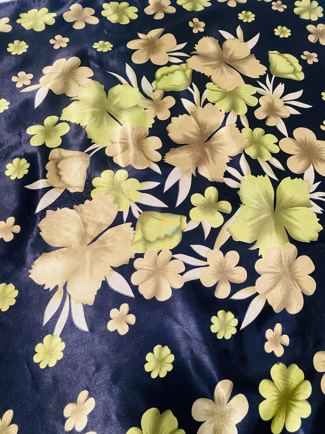 Floral Satin Square Scarf