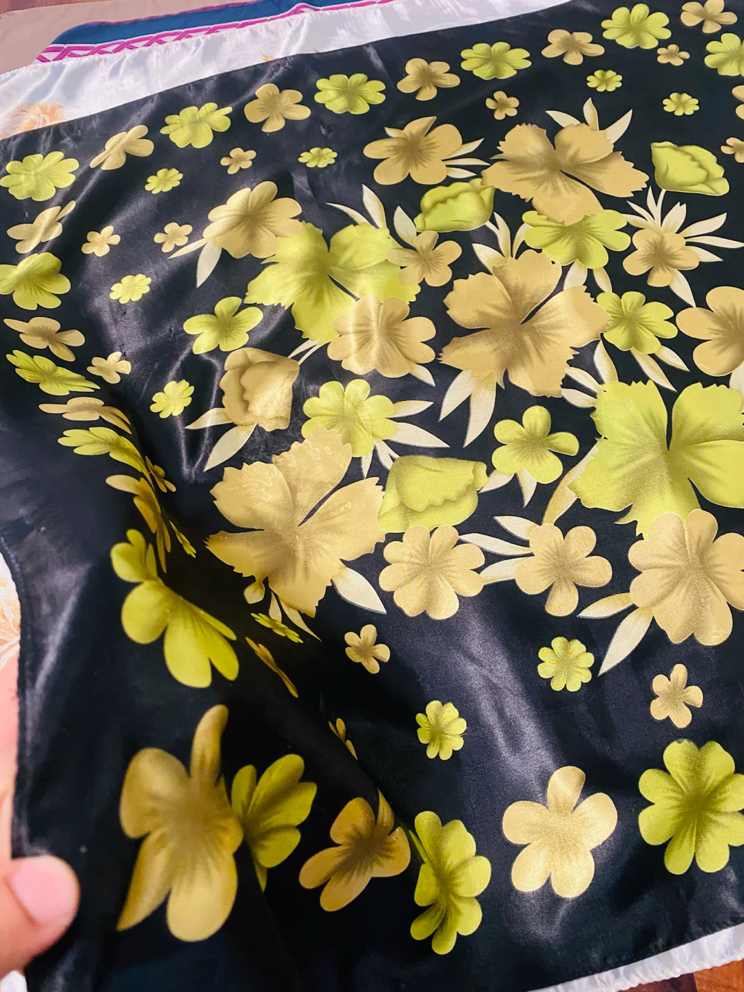 Floral Satin Square Scarf - photo 2