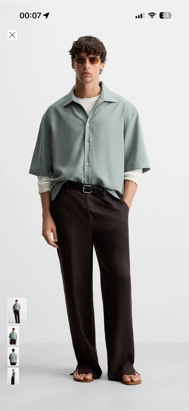 Zara - relaxed fit fluid shirt - size S/M