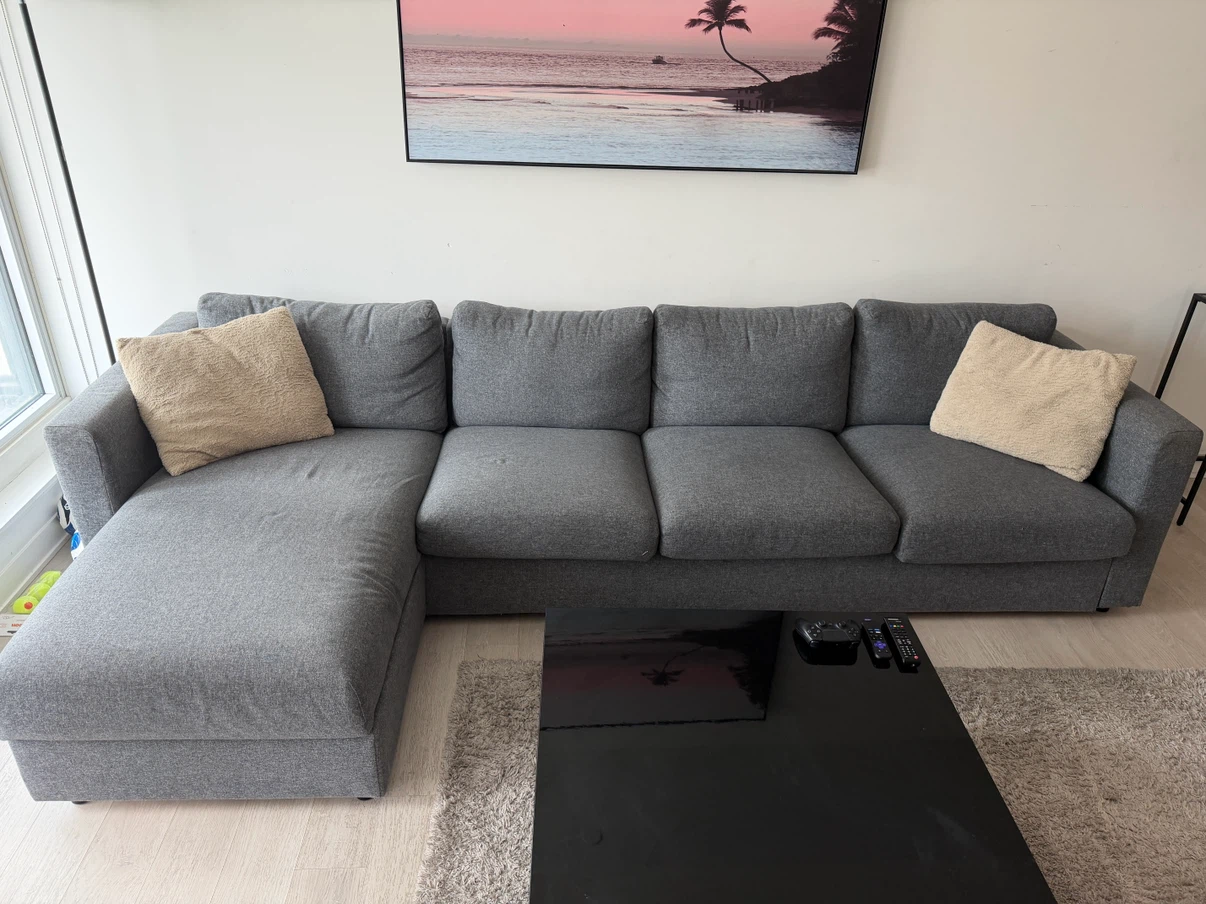 Grey Sectional Sofa with Storage