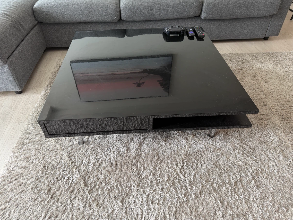 Black Coffee Table with Drawers - photo 2