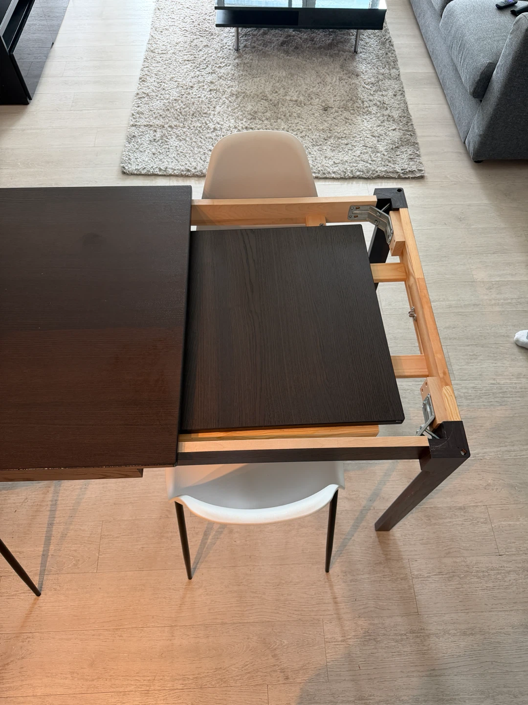 Dark Wood Dining Table with Extension - photo 2