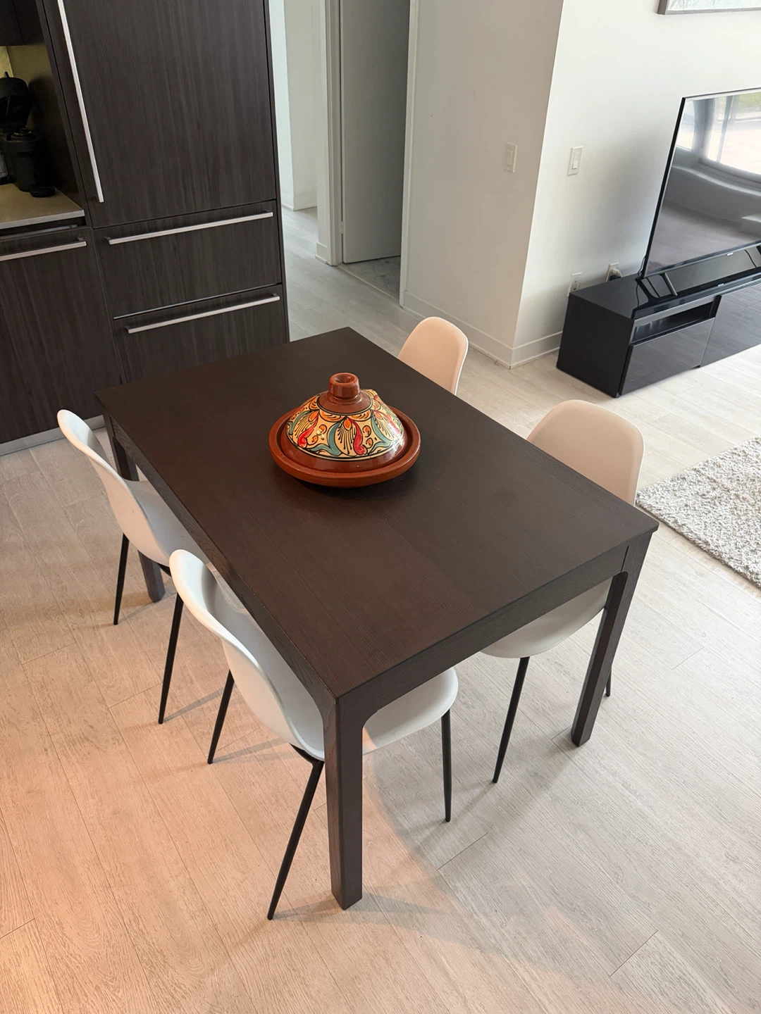 Dark Wood Dining Table with Extension - photo 3