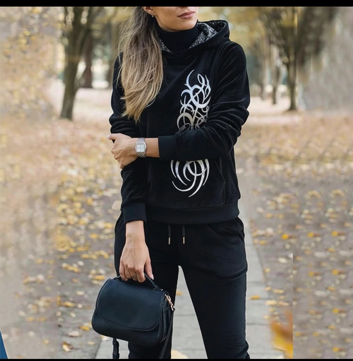Black  velvet tracksuit