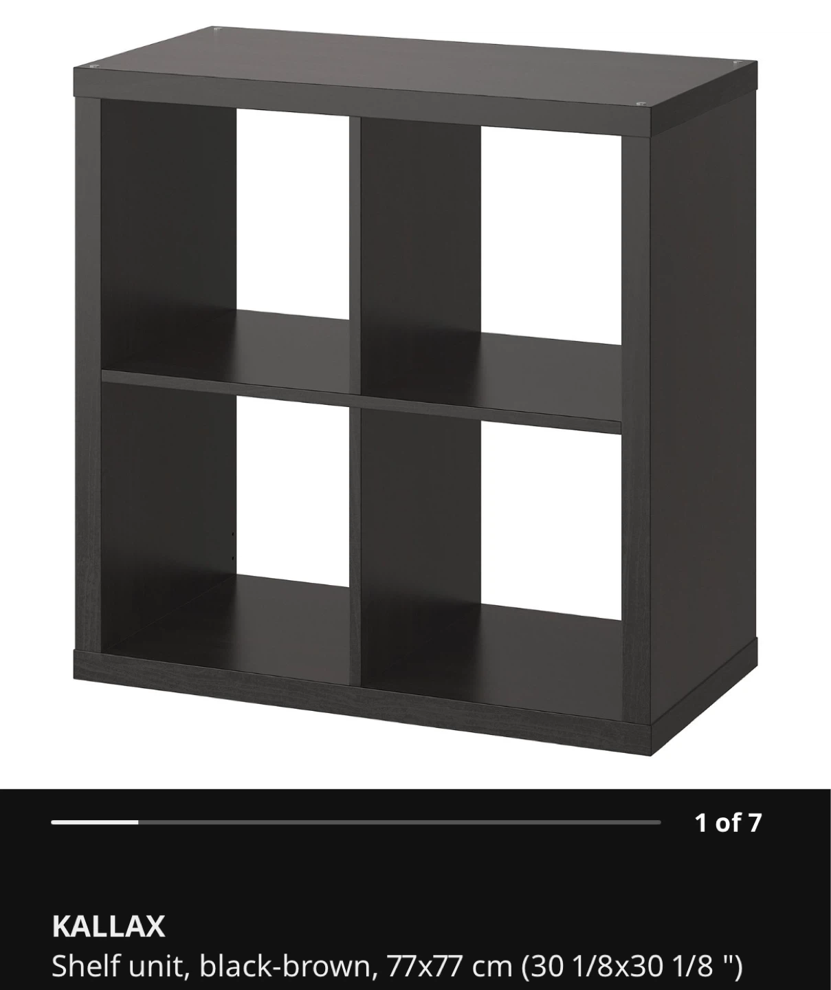 IKEA KALLAX Shelf Unit black-brown 77x77 cm