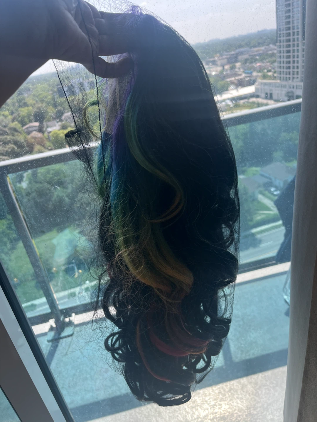 Long beautiful wavy Accent Wig