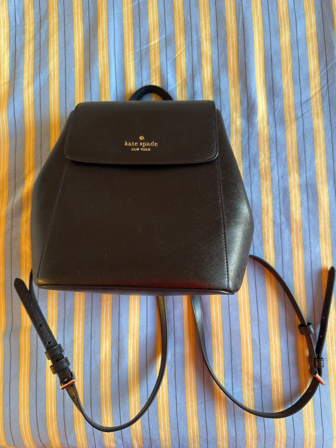 Kate Spade Black Leather Backpack