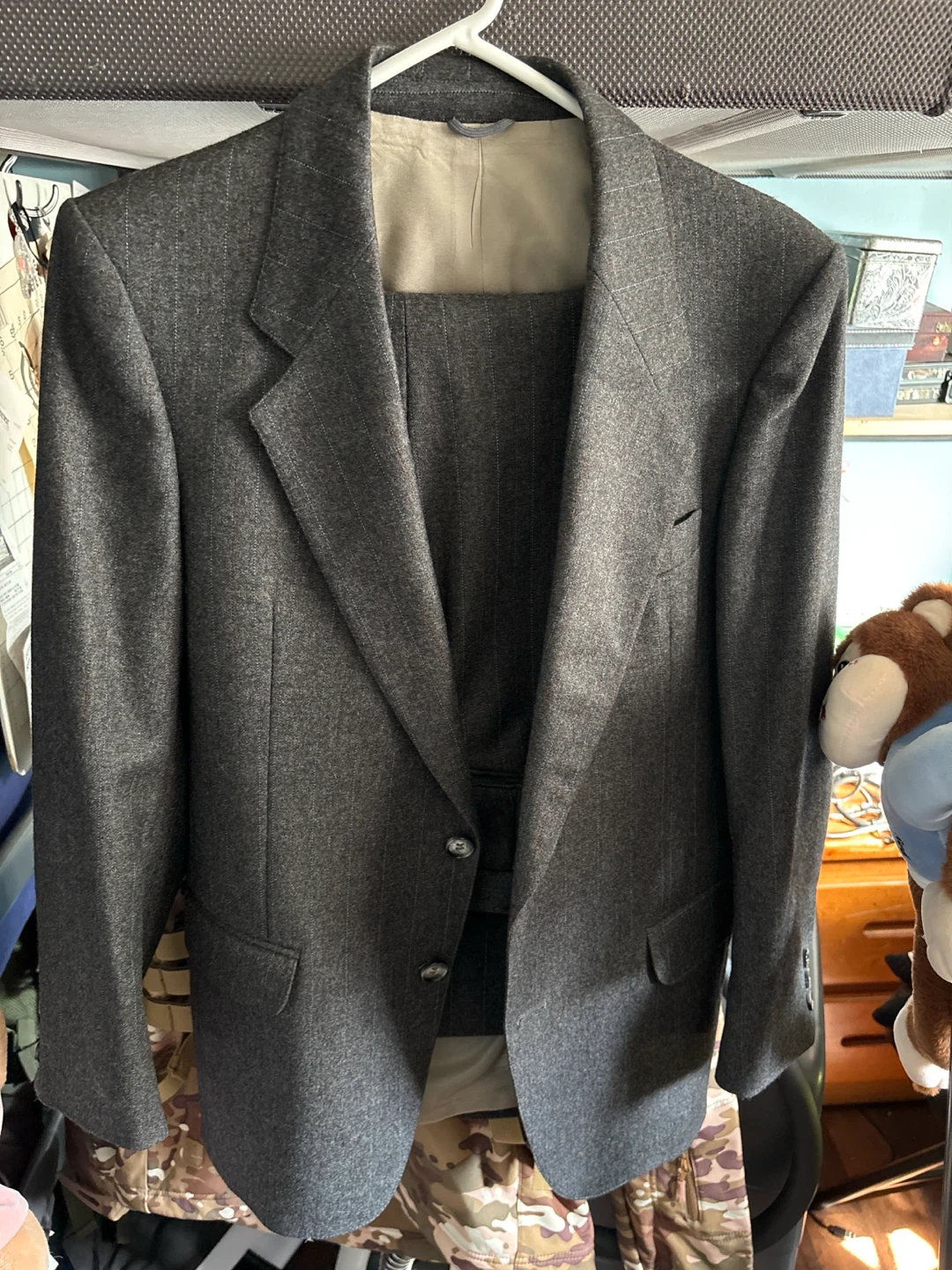 Club International Grey Pinstripe Wool Suit