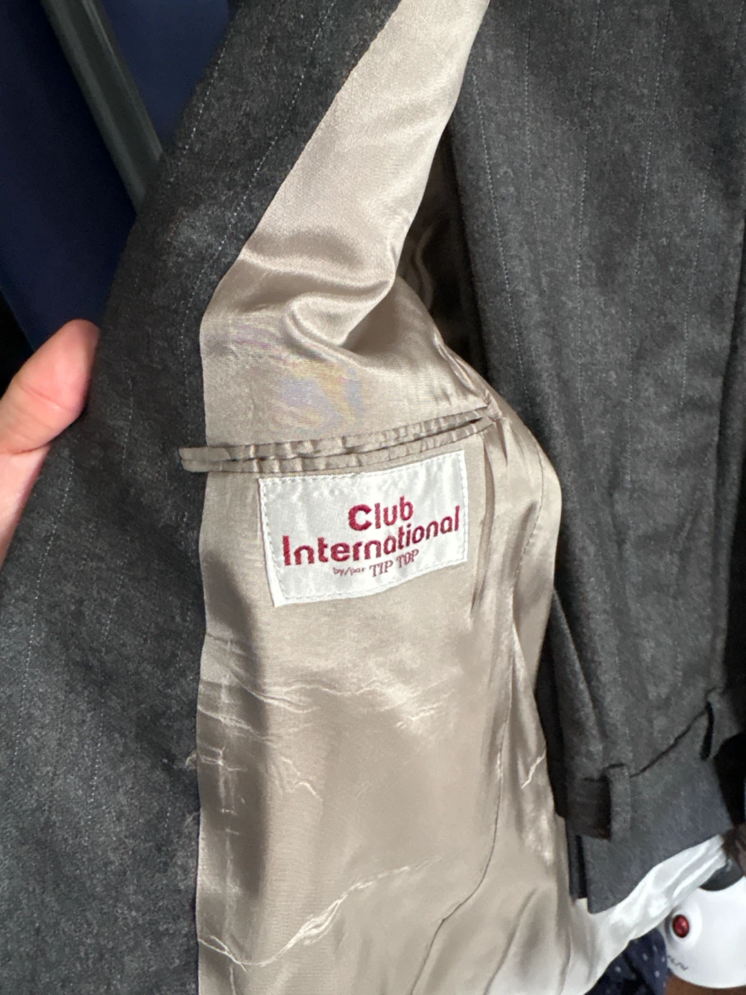 Club International Grey Pinstripe Wool Suit - photo 2