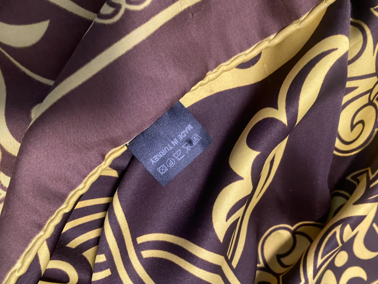 Julia Lauren Silk Scarf - Brown & Gold Pattern - photo 5