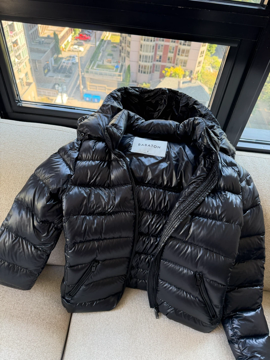 Babaton Black Hudson Puffer Jacket - Size S - photo 2