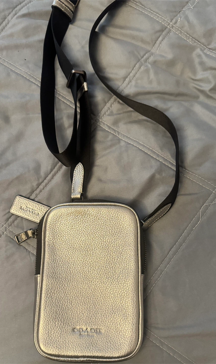Coach Crossbody Phone Bag Silver