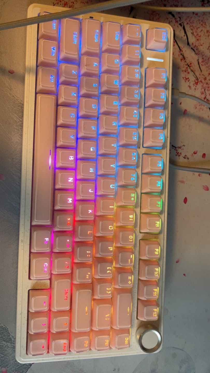 Pink Mechanical Keyboard with RGB Backlighting