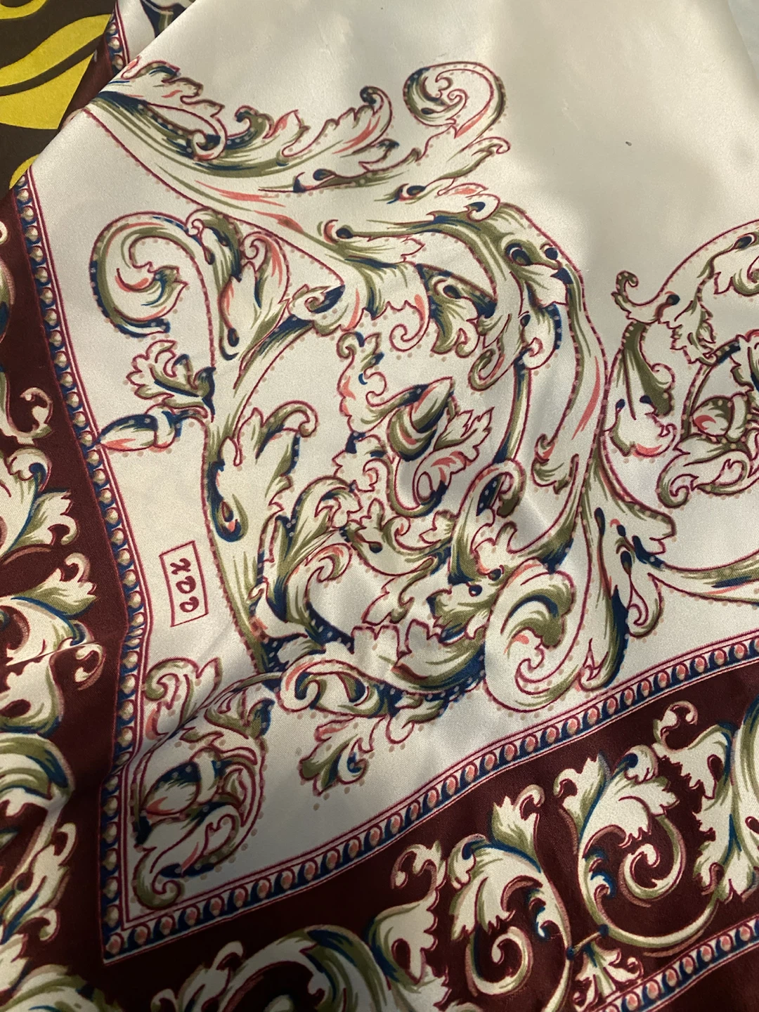 Silk Scarf with Baroque Pattern - photo 2
