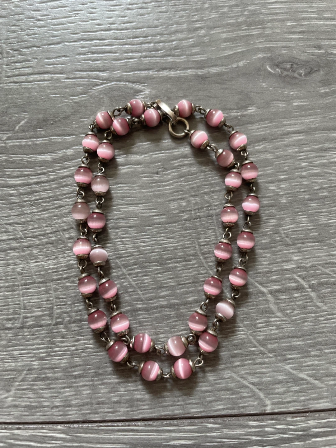 Silver and Pink Beaded Bracelet / Necklace - photo 2