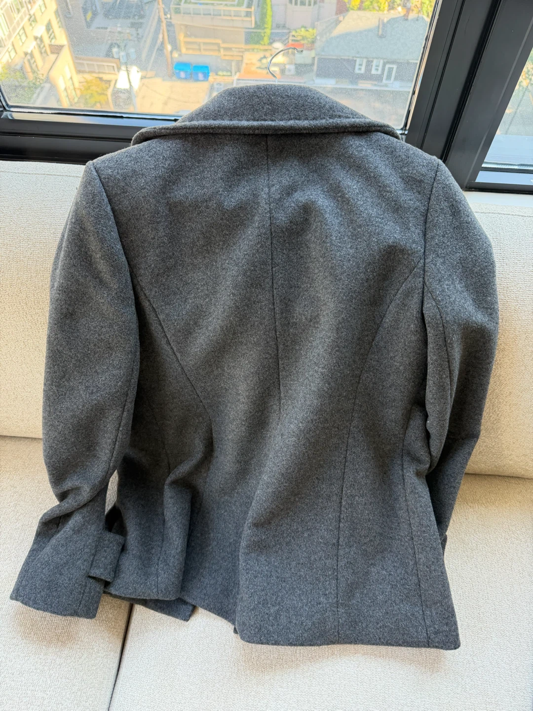 BABATON Grey Wool Blend Double Breasted Peacoat- Size S - photo 3