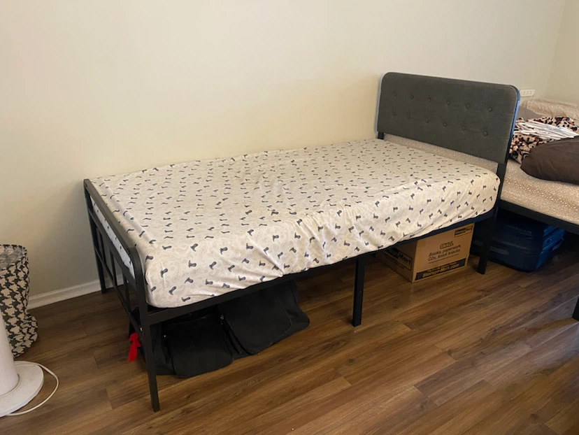 Metal Twin Bed Frame with Headboard