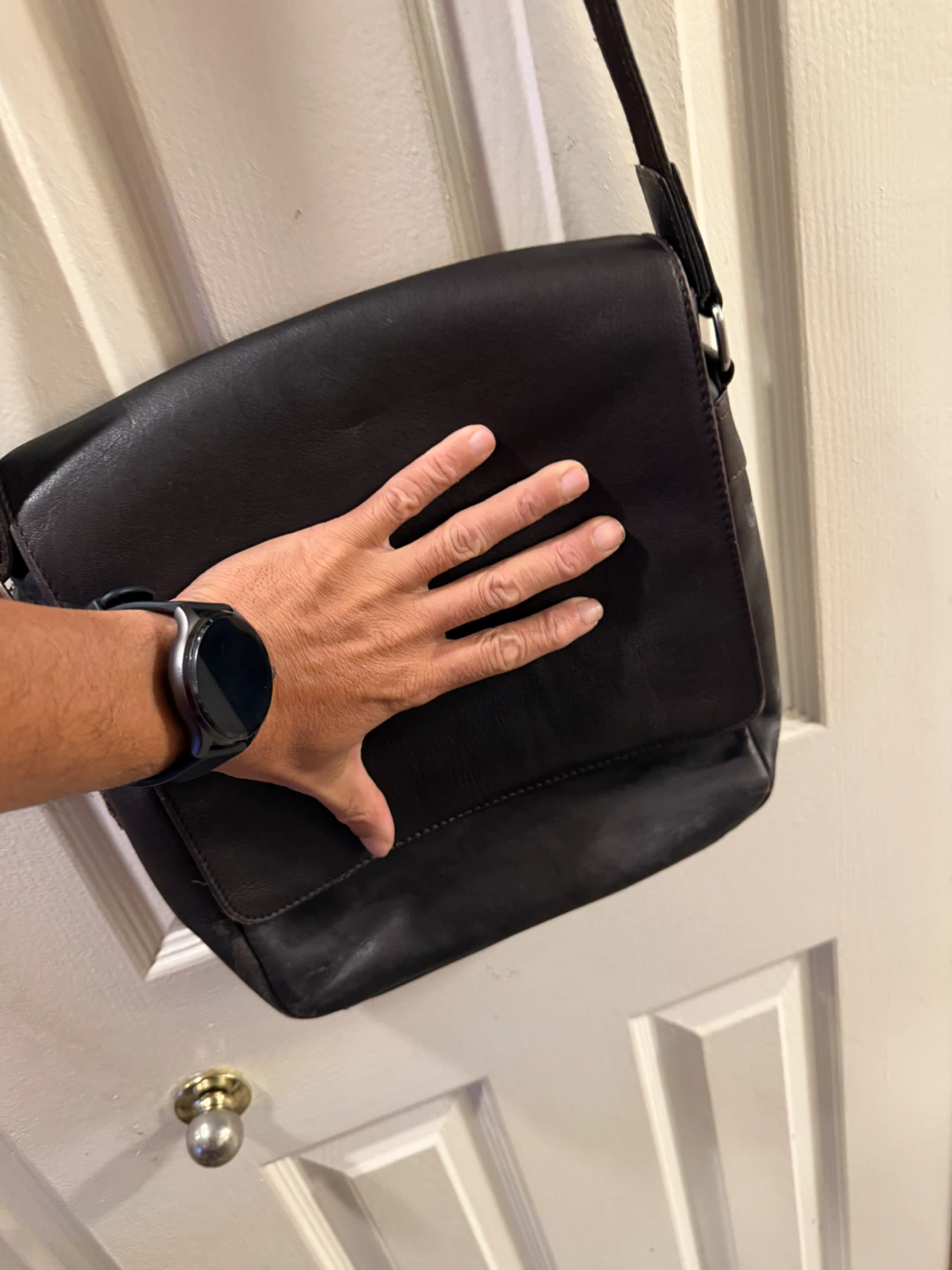 Brown Leather Messenger Bag - photo 5