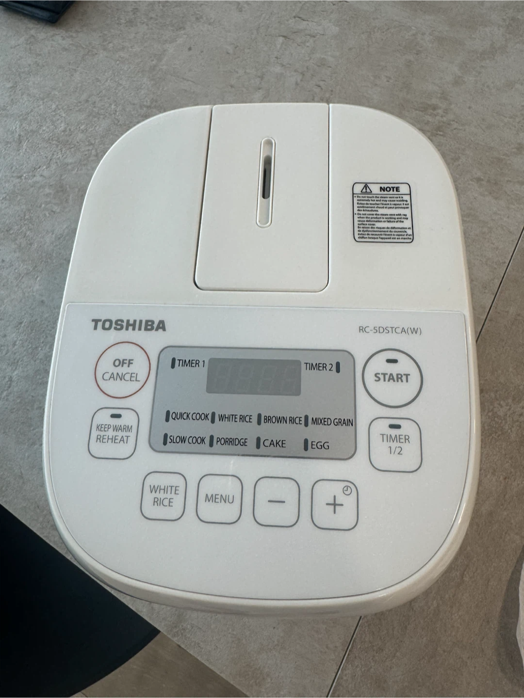 Toshiba 3 Cup Rice Cooker RC-SDSTCA(W) - White
