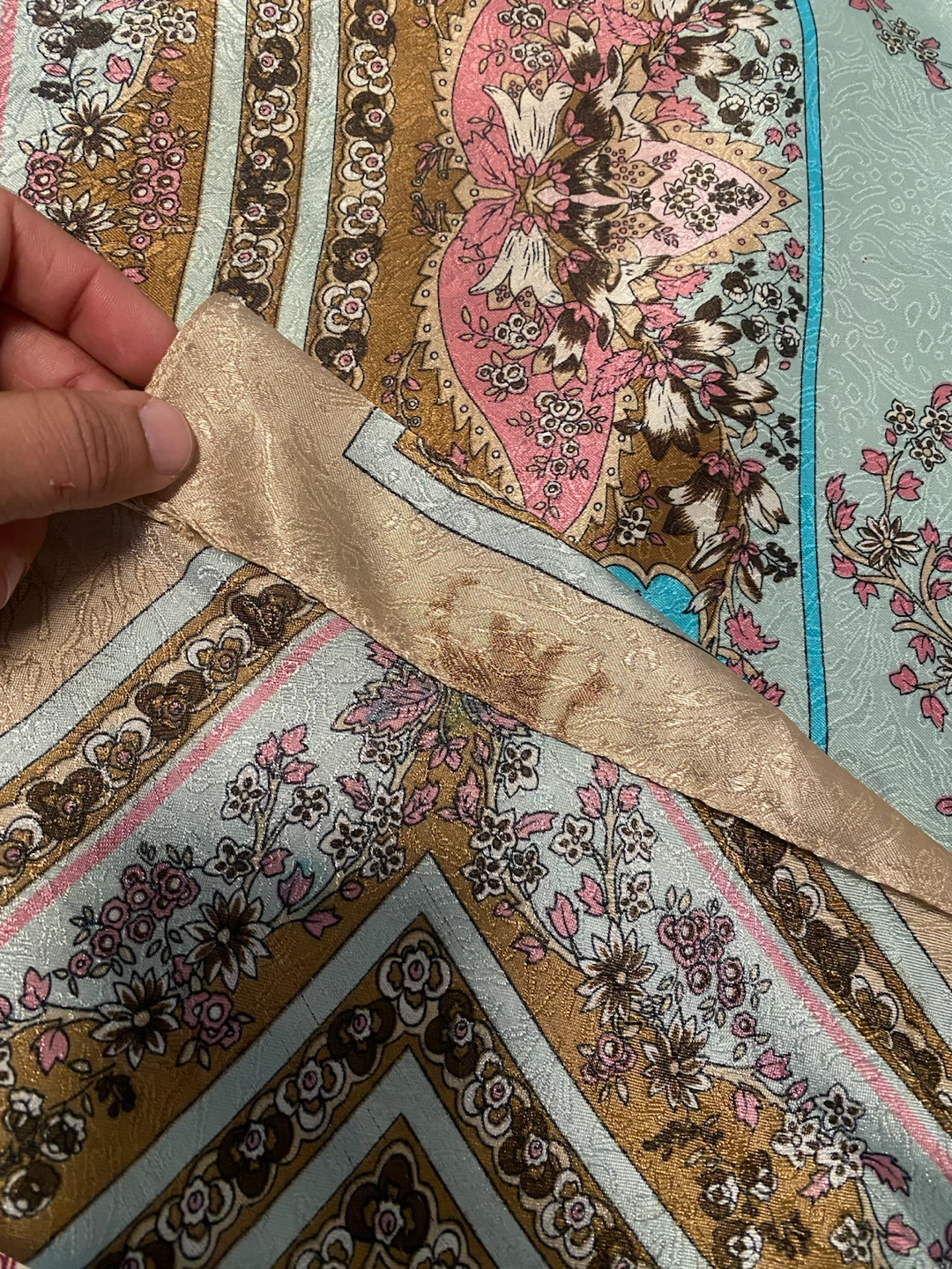 Vintage Floral Silk Scarf - photo 2