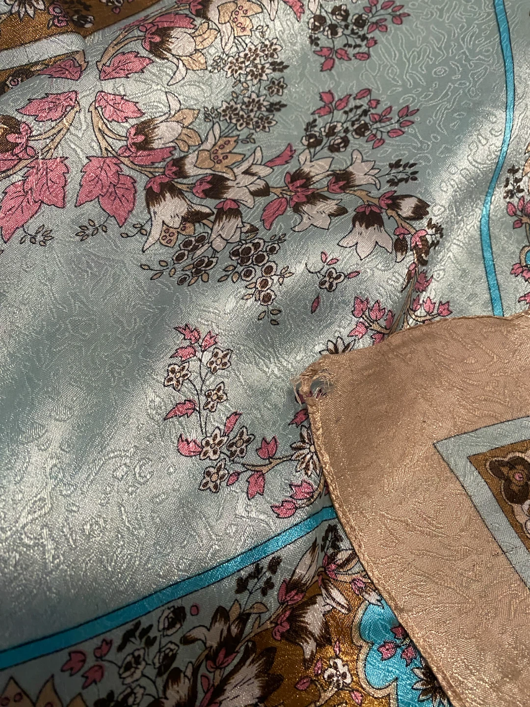 Vintage Floral Silk Scarf - photo 3