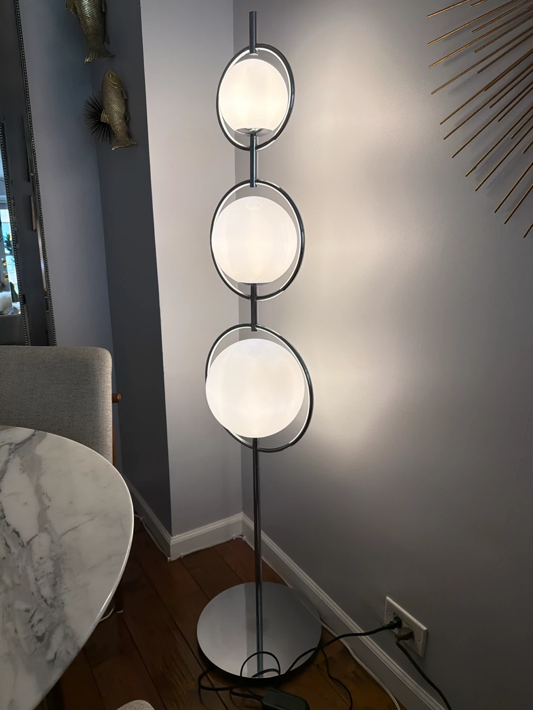 CB2 Modern 3-Tier Globe Floor Lamp - photo 2