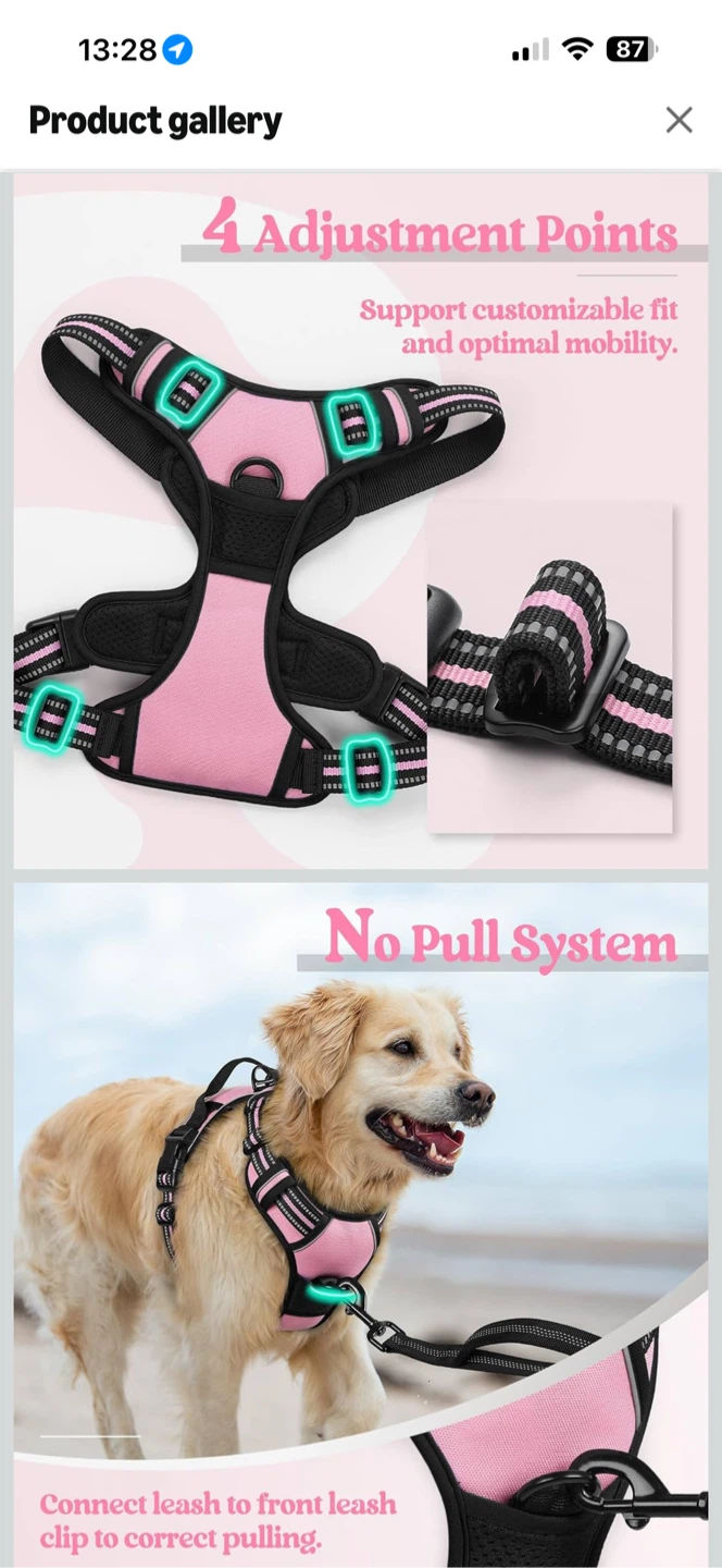 Rabbitgoo Dog Harness - Pink SIZE S - photo 3