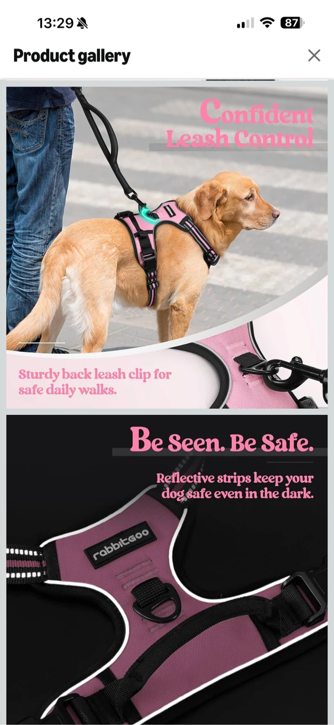 Rabbitgoo Dog Harness - Pink SIZE S - photo 4