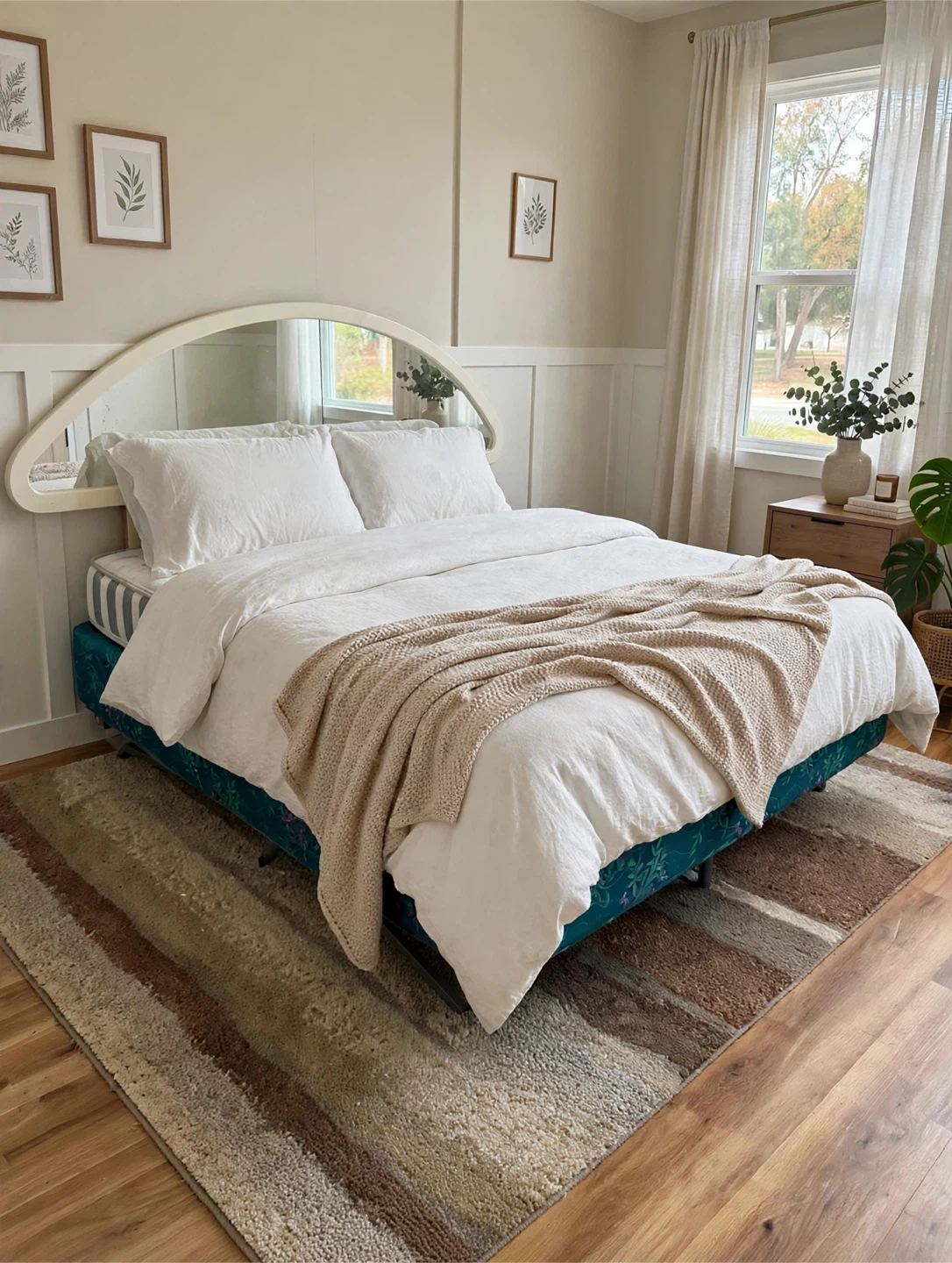 Queen Size Retro Mirrored Bed Set – Unique Vintage Style - photo 3
