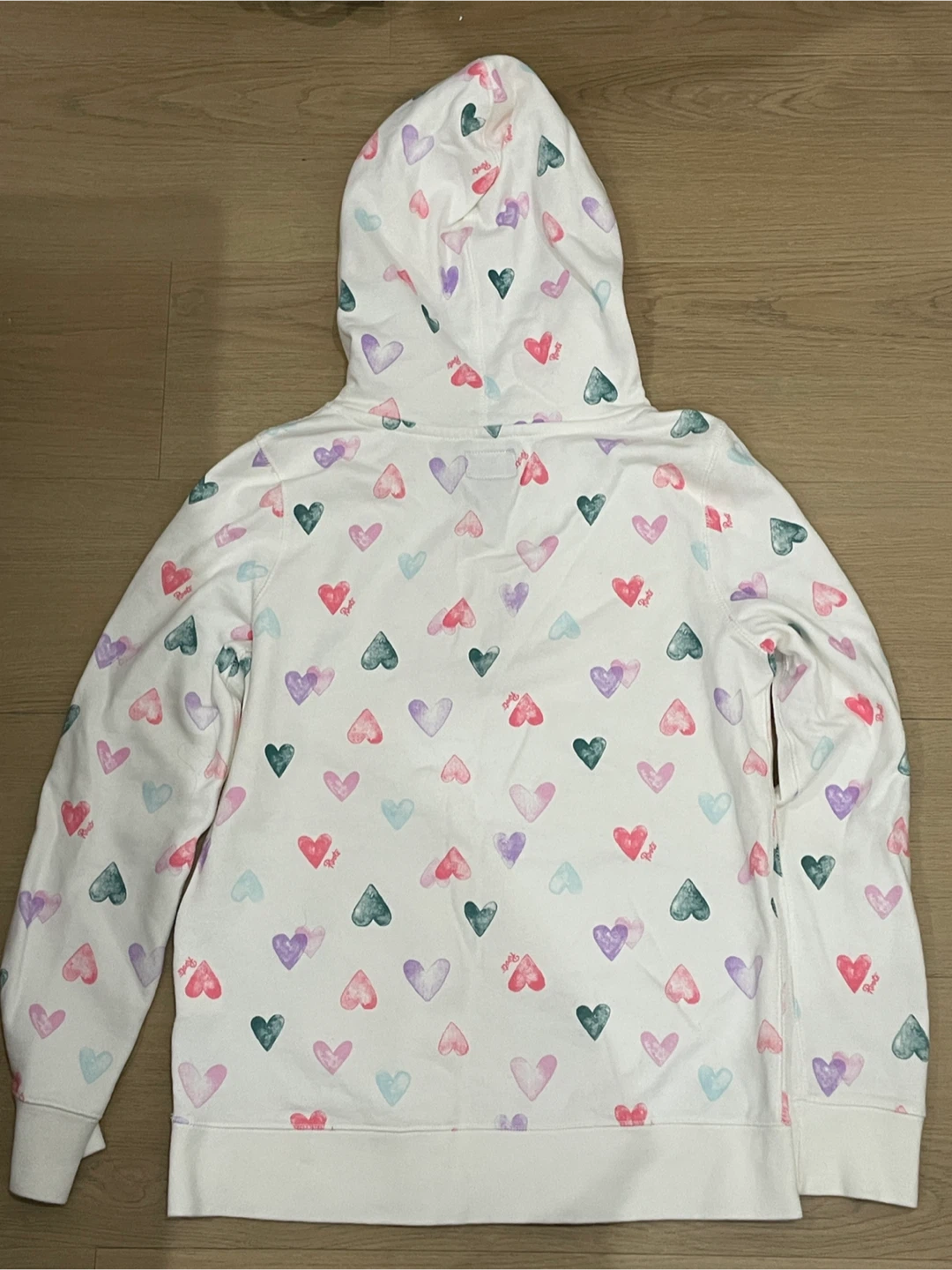 Roots Kids White Heart Print Hoodie - photo 2